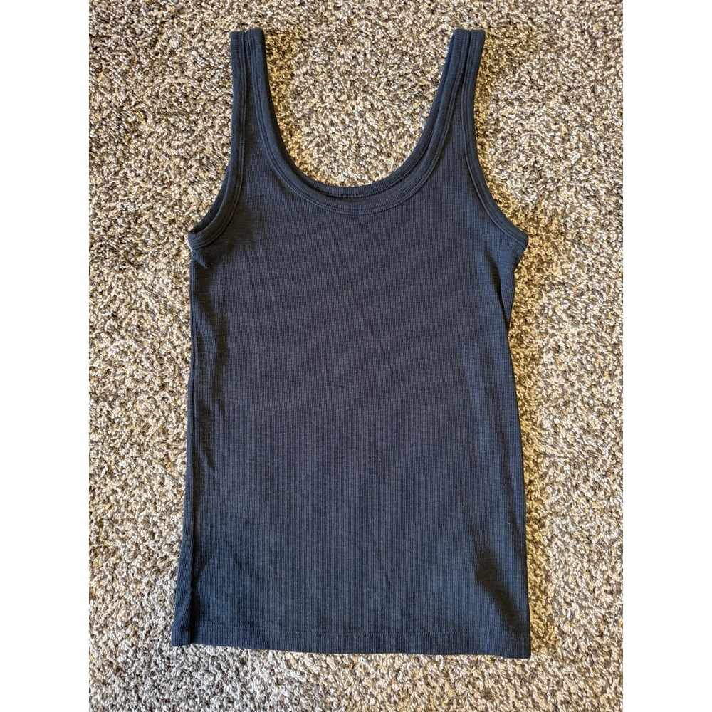 Aerie Black Ribbed Tank Top Size Small